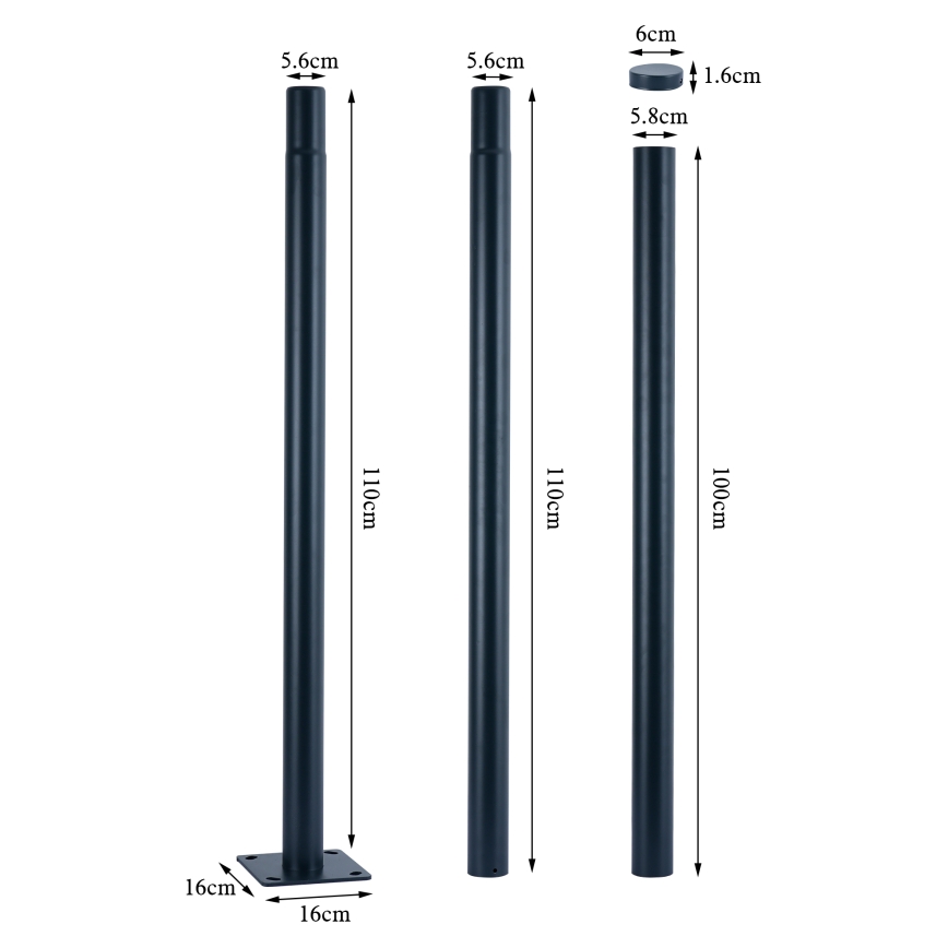 Brilagi - Lampadaire de voirie LED sur mât 3 m URBANSPARK LED/120W/230V anthracite IP65