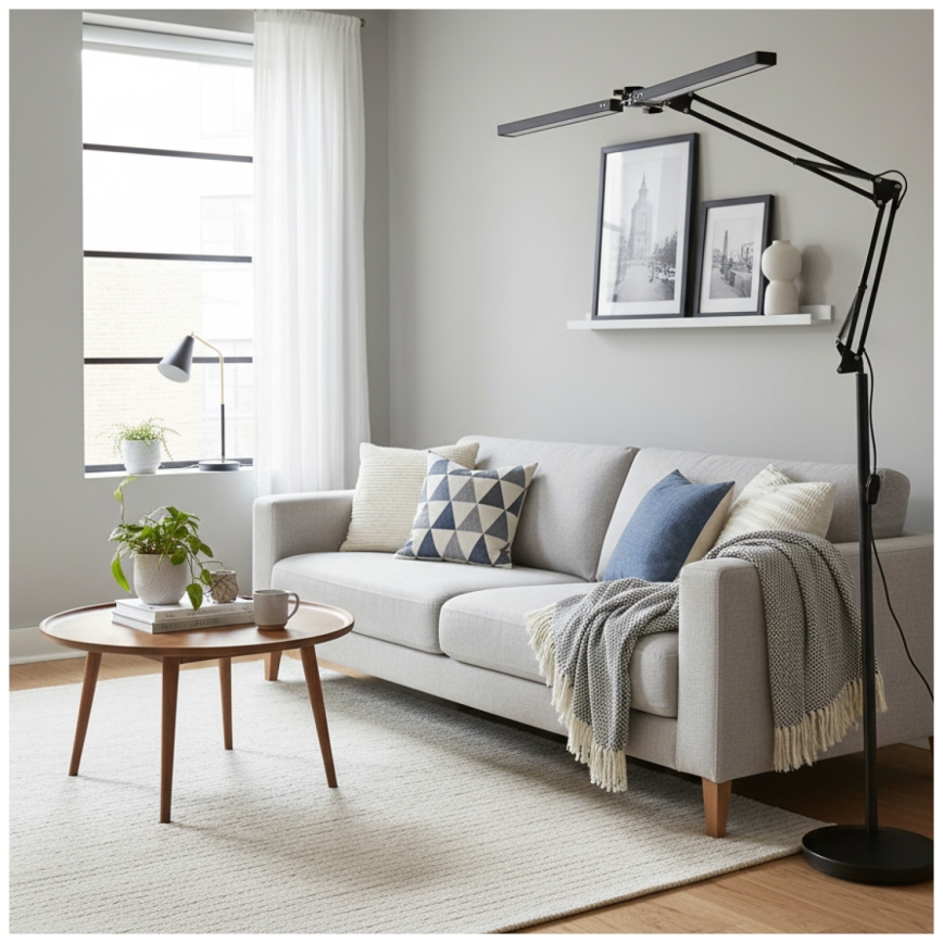 Brilagi - Lampadaire sur pied flexible VARIO LED, dimmable, 14W/230V, 3000-6000K, 157 cm, noir