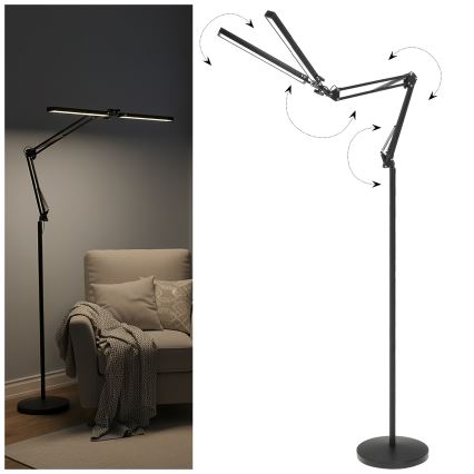 Brilagi - Lampadaire sur pied flexible VARIO LED, dimmable, 14W/230V, 3000-6000K, 157 cm, noir
