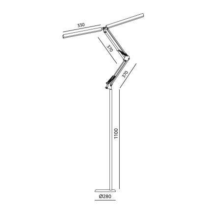 Brilagi - Lampadaire sur pied flexible VARIO LED, dimmable, 14W/230V, 3000-6000K, 157 cm, noir
