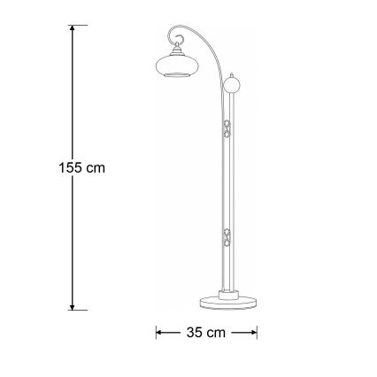 Brilagi - Lampadaire MOLLERO 1xE27/15W/230V bronze/patiné