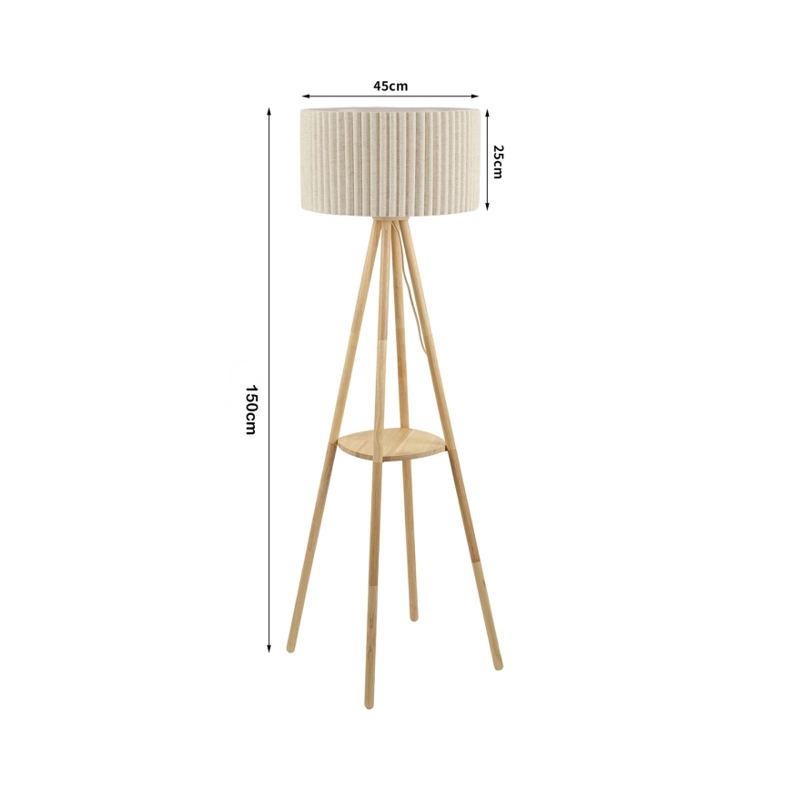 Brilagi - Lampadaire NORDIC WAVE 1xE27/15W/230V bois/lin