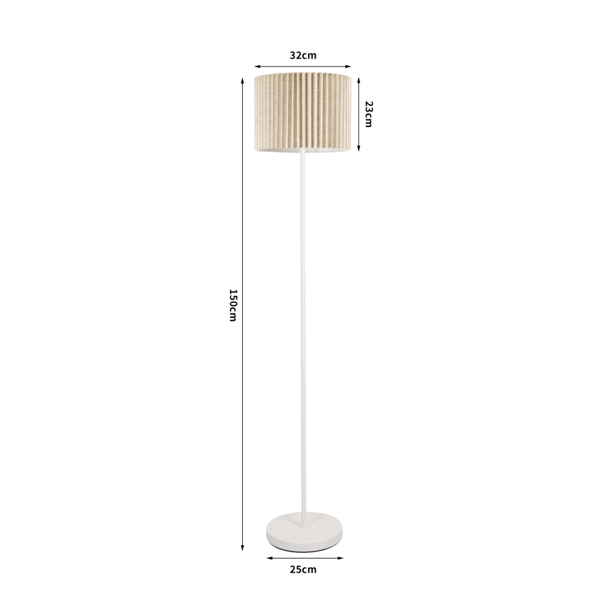 Brilagi - Lampadaire NORDIC WAVE 1xE27/15W/230V lin/blanc
