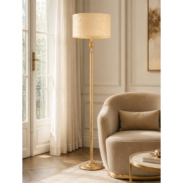 Brilagi - Lampadaire SAPHIRE 1xE27/15W/230V crème/doré/patiné