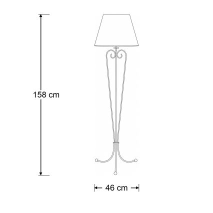 Brilagi - Lampadaire SONIA 1xE27/15W/230V crème/patine