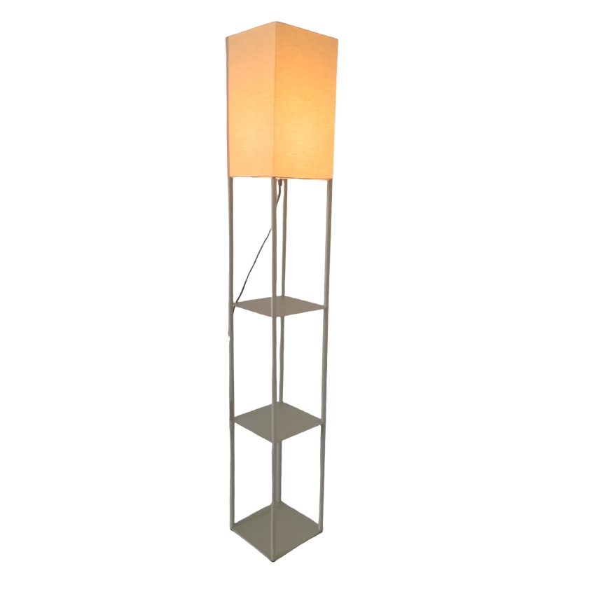 Brilagi - Lampadaire sur pied avec étagères GRADUS 1xE27/40W/230V 150 cm gris/beige