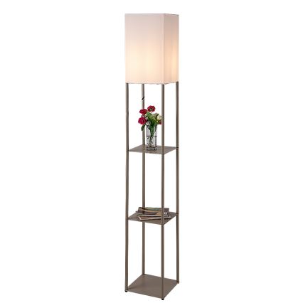 Brilagi - Lampadaire sur pied avec étagères GRADUS 1xE27/40W/230V 150 cm gris/beige