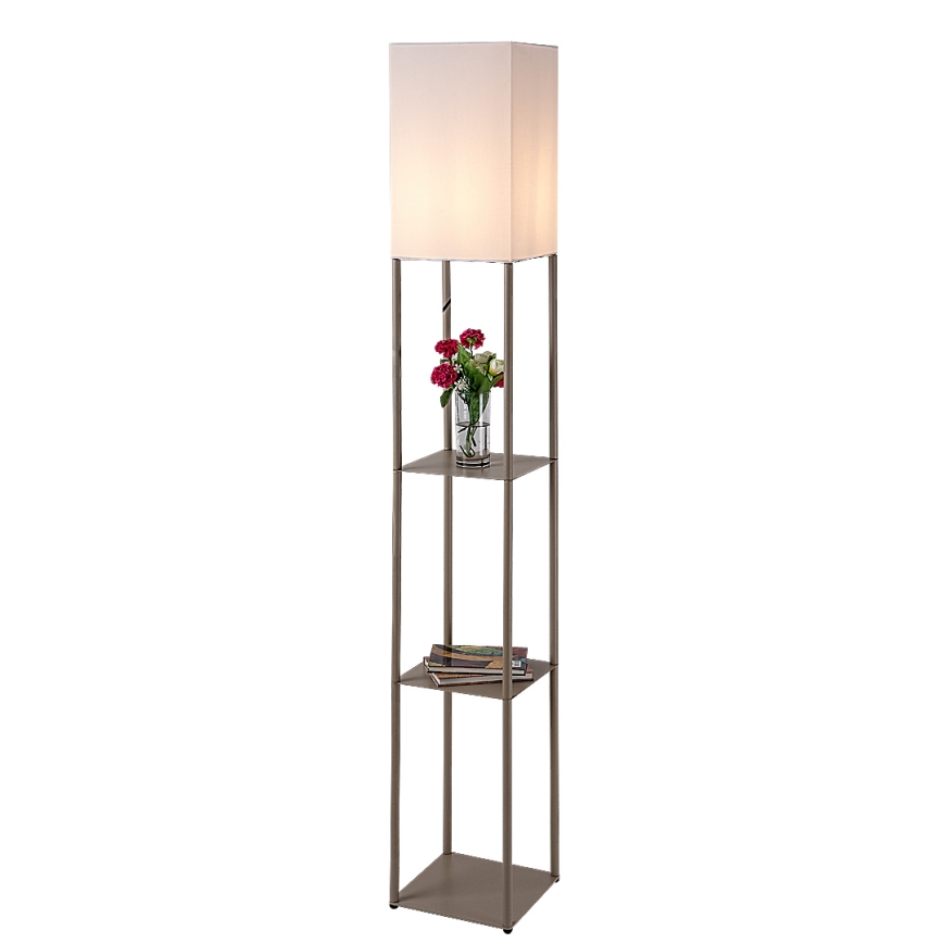 Brilagi - Lampadaire sur pied avec étagères GRADUS 1xE27/40W/230V 150 cm gris/beige