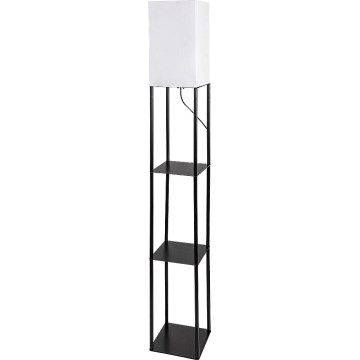 Brilagi - Lampadaire sur pied avec étagères GRADUS 1xE27/40W/230V noir/blanc