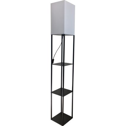 Brilagi - Lampadaire sur pied avec étagères GRADUS 1xE27/40W/230V noir/blanc