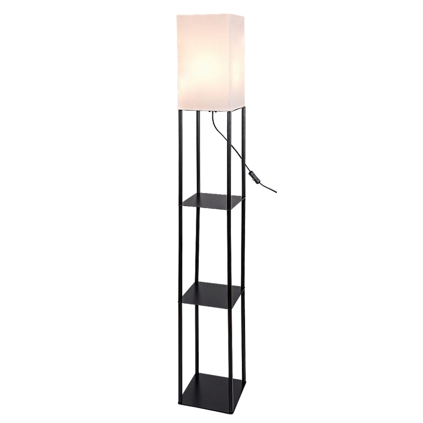Brilagi - Lampadaire sur pied avec étagères GRADUS 1xE27/40W/230V noir/blanc