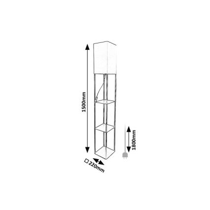 Brilagi - Lampadaire sur pied avec étagères GRADUS 1xE27/40W/230V noir/blanc