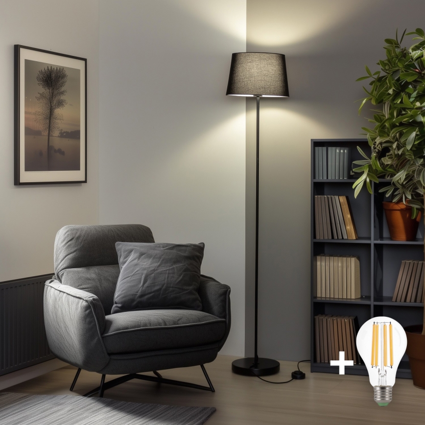 Brilagi - Lampadaire sur pied LED CERIA 1xE27/40W/230V Ø 30 cm noir