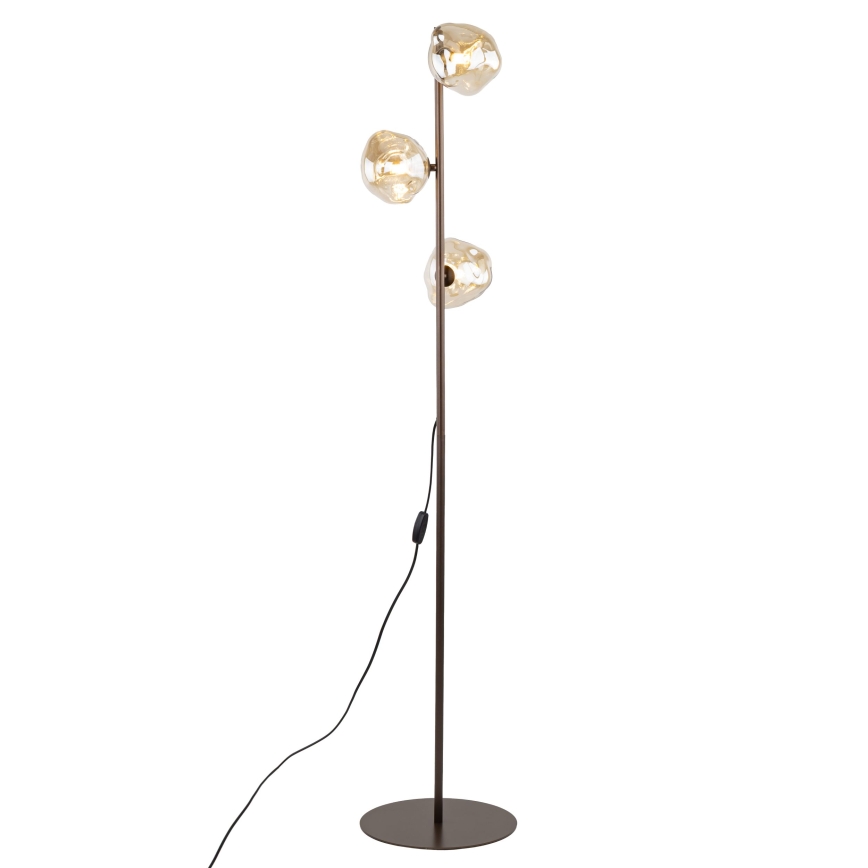 Brilagi - Lampadaire sur pied VULCANO 3xG9/8W/230V marron/beige fumé