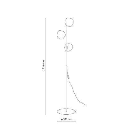 Brilagi - Lampadaire sur pied VULCANO 3xG9/8W/230V marron/beige fumé