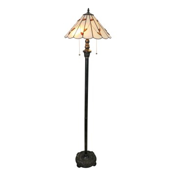 Brilagi - Lampadaire Tiffany en vitrail FOLIA 2xE27/60W/230V