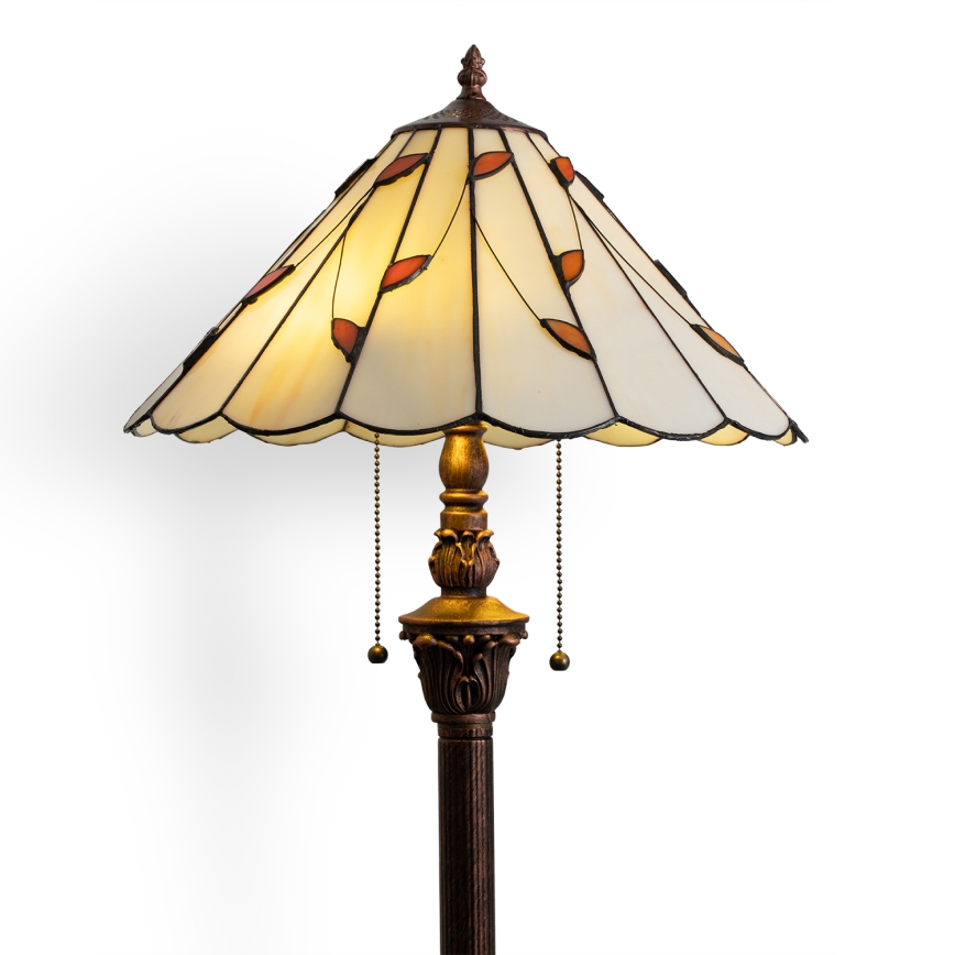 Brilagi - Lampadaire Tiffany en vitrail FOLIA 2xE27/60W/230V