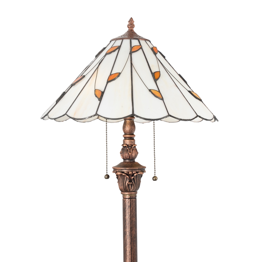 Brilagi - Lampadaire Tiffany en vitrail FOLIA 2xE27/60W/230V