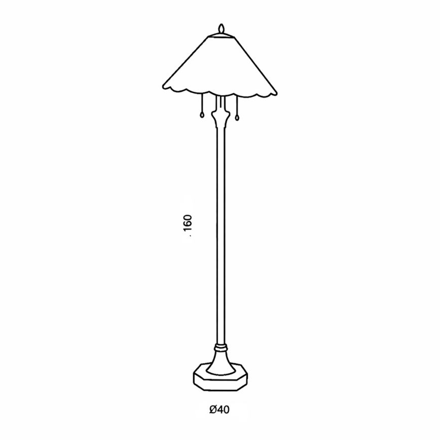Brilagi - Lampadaire Tiffany en vitrail FOLIA 2xE27/60W/230V