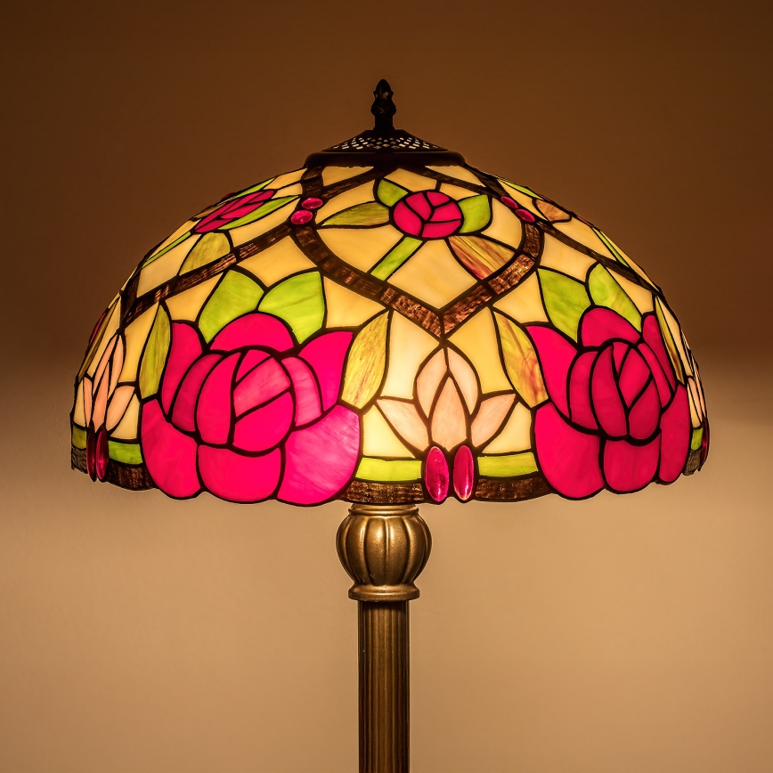 Brilagi - lampadaire Tiffany en vitrail GARLAN 2xE27/60W/230V