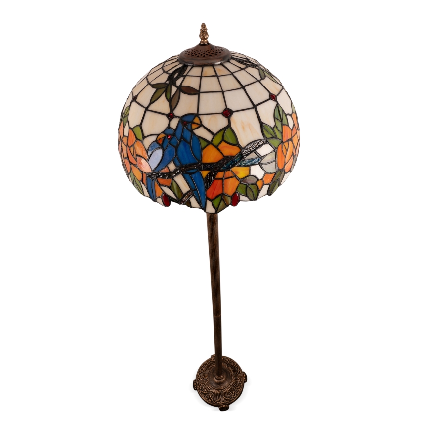 Brilagi - Lampadaire Tiffany en vitrail JUNGLE 2xE27/60W/230V