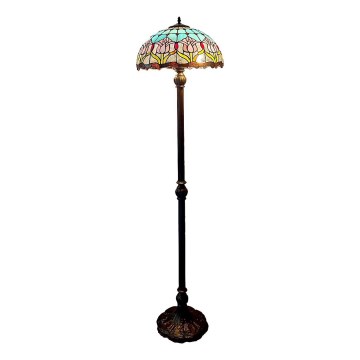 Brilagi - Lampadaire Tiffany en vitrail LORAS 2xE27/60W/230V