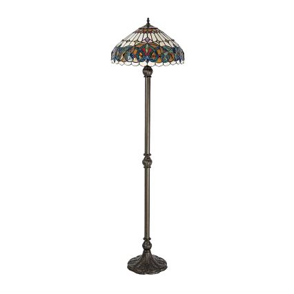 Brilagi - Lampadaire Tiffany en vitrail LUISA 2xE27/60W/230V