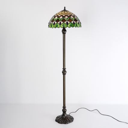Brilagi - lampadaire Tiffany en vitrail MARGARET 2xE27/60W/230V
