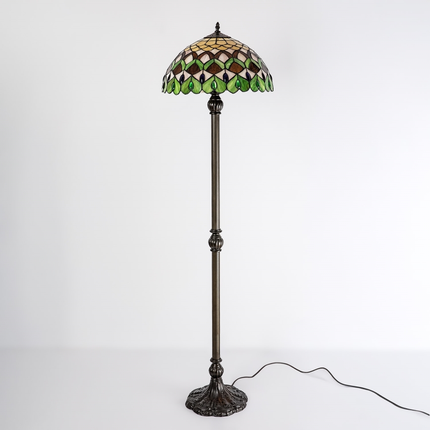 Brilagi - lampadaire Tiffany en vitrail MARGARET 2xE27/60W/230V