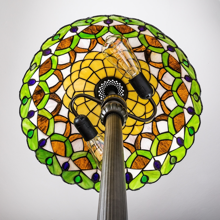 Brilagi - lampadaire Tiffany en vitrail MARGARET 2xE27/60W/230V