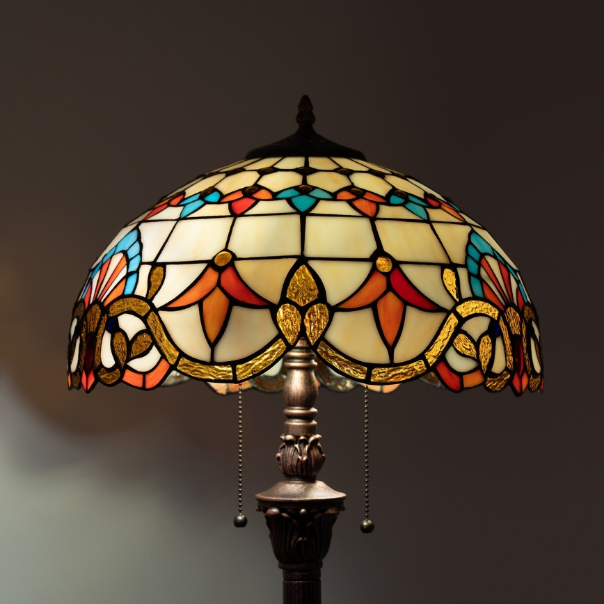 Brilagi - Lampadaire Tiffany en vitrail MIRABELLA 2xE27/60W/230V