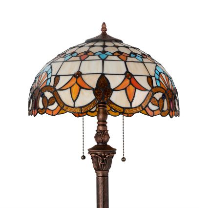 Brilagi - Lampadaire Tiffany en vitrail MIRABELLA 2xE27/60W/230V