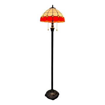 Brilagi - Lampadaire Tiffany en vitrail SIENNA 2xE27/60W/230V