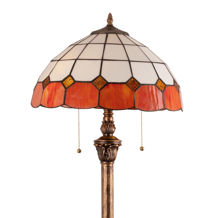 Brilagi - Lampadaire Tiffany en vitrail SIENNA 2xE27/60W/230V