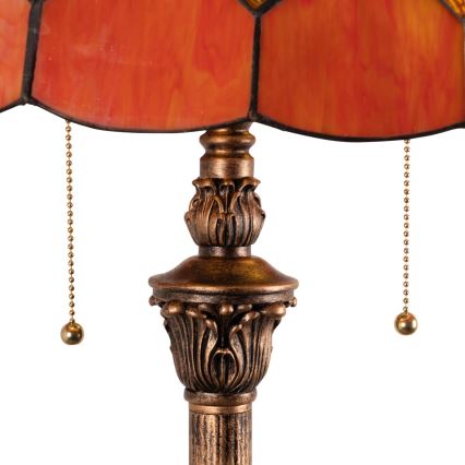 Brilagi - Lampadaire Tiffany en vitrail SIENNA 2xE27/60W/230V