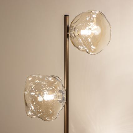 Brilagi - Lampadaire VULCANO 3xG9/8W/230V bronze/beige fumé
