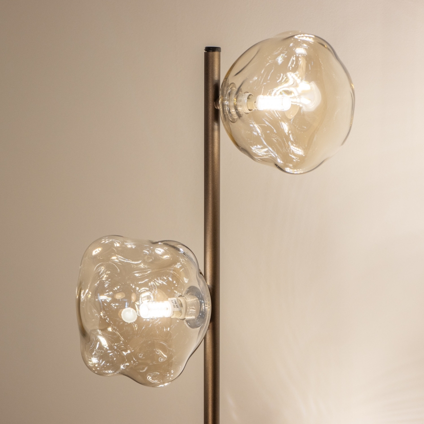 Brilagi - Lampadaire VULCANO 3xG9/8W/230V bronze/beige fumé