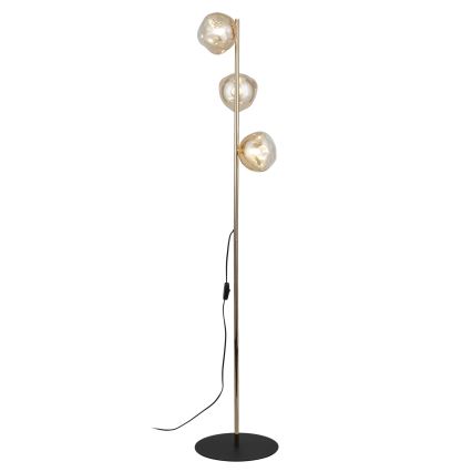 Brilagi - Lampadaire VULCANO 3xG9/8W/230V doré/beige fumé