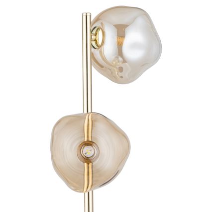 Brilagi - Lampadaire VULCANO 3xG9/8W/230V doré/beige fumé