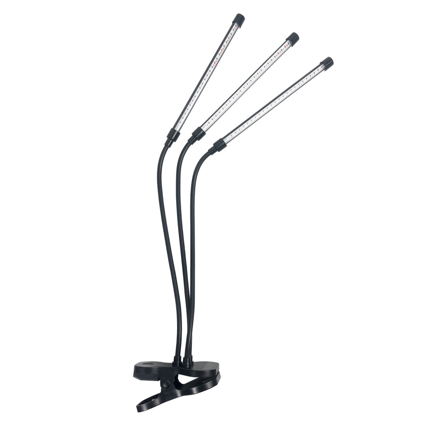Brilagi - Lampe de table flexible à intensité variable avec pince pour la culture des plantes VITABLOOM 3xLED/10W/230V noir