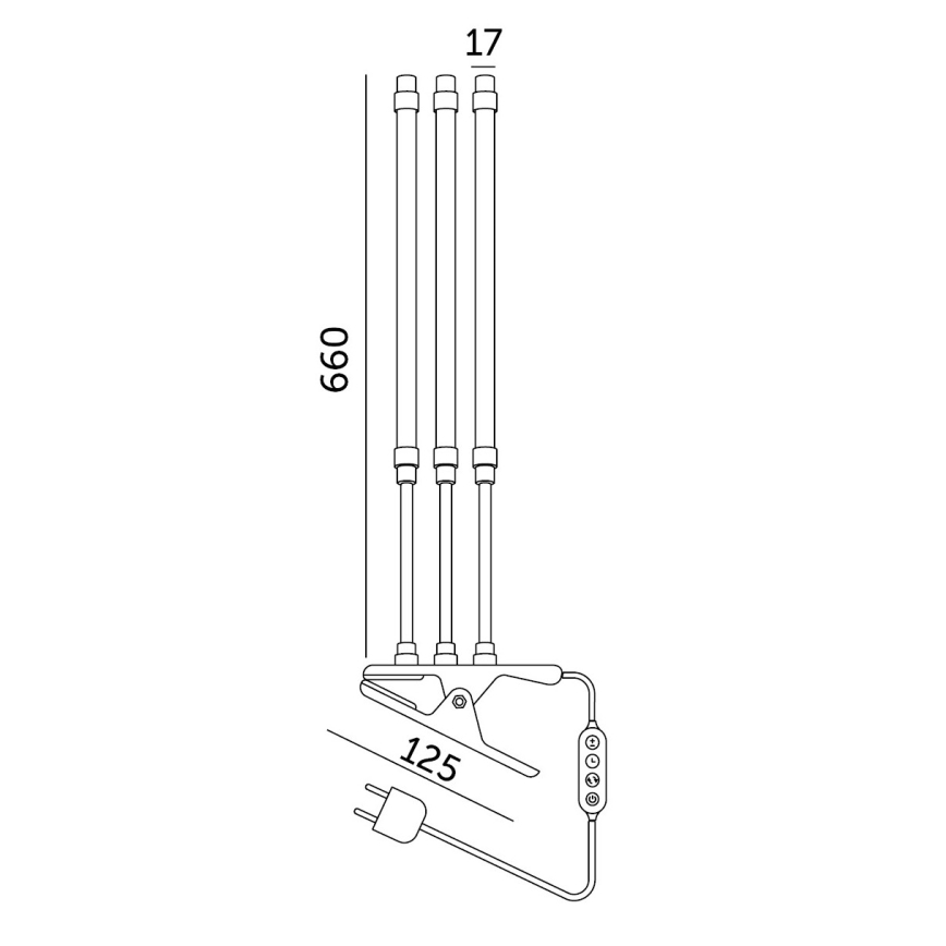 Brilagi - Lampe de table flexible à intensité variable avec pince pour la culture des plantes VITABLOOM 3xLED/10W/230V noir