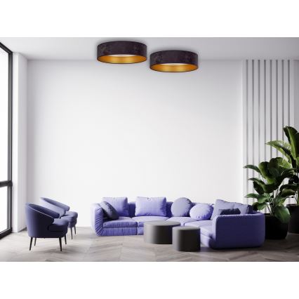 Brilagi - Plafonnier LED à intensité variable VELVET SMART LED/36W/230V d. 55 cm 2700-6500K Wi-Fi Tuya gris/doré + télécommande