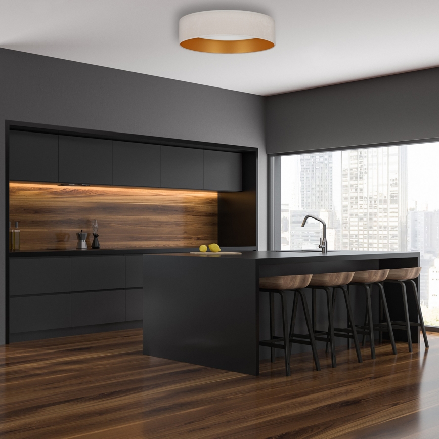 Brilagi - Plafonnier à intensité variable VELVET SMART LED/36W/230V d. 55 cm 2700-6500K Wi-Fi Tuya crème/doré + Télécommande