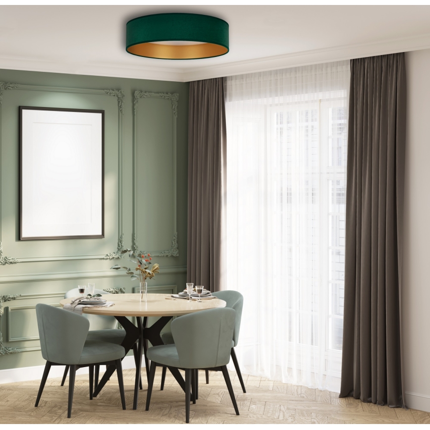 Brilagi - Plafonnier à intensité variable VELVET SMART LED/36W/230V d. 55 cm 2700-6500K Wi-Fi Tuya vert/doré + Télécommande