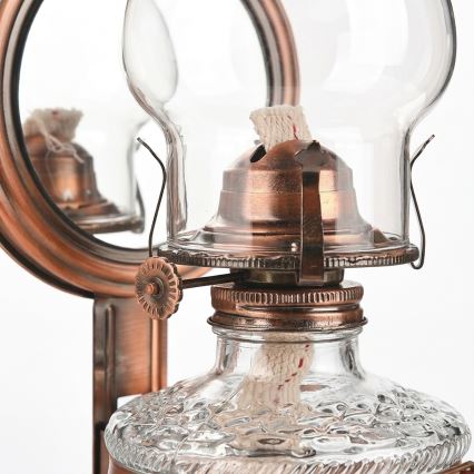 Brilagi - Lampe à pétrole MERLIN avec miroir, bronze/patine