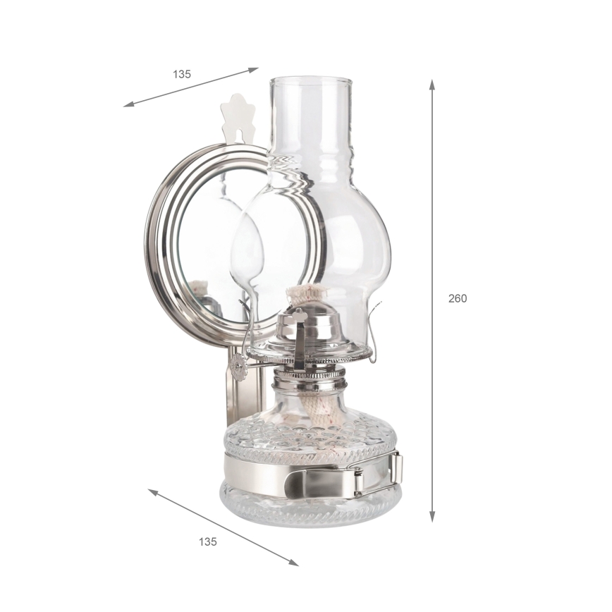 Brilagi - Lampe à pétrole MERLIN avec miroir, chrome brillant