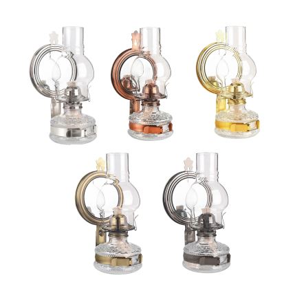 Brilagi - Lampe à pétrole MERLIN avec miroir, dorée brillante