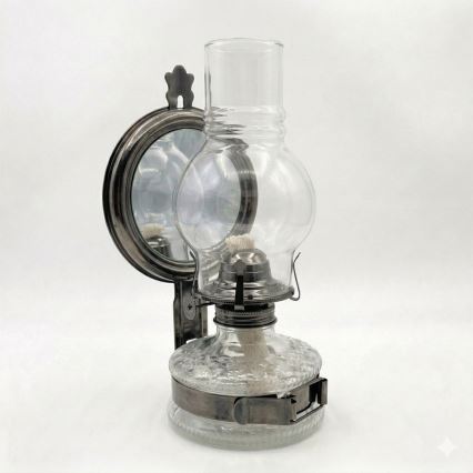 Brilagi - Lampe à pétrole MERLIN avec miroir, finition chrome noir