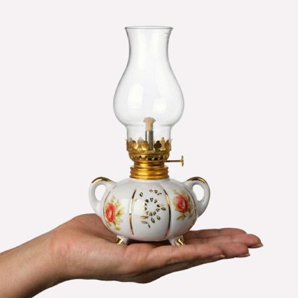 Brilagi - Lampe à pétrole MERLIN blanc/doré