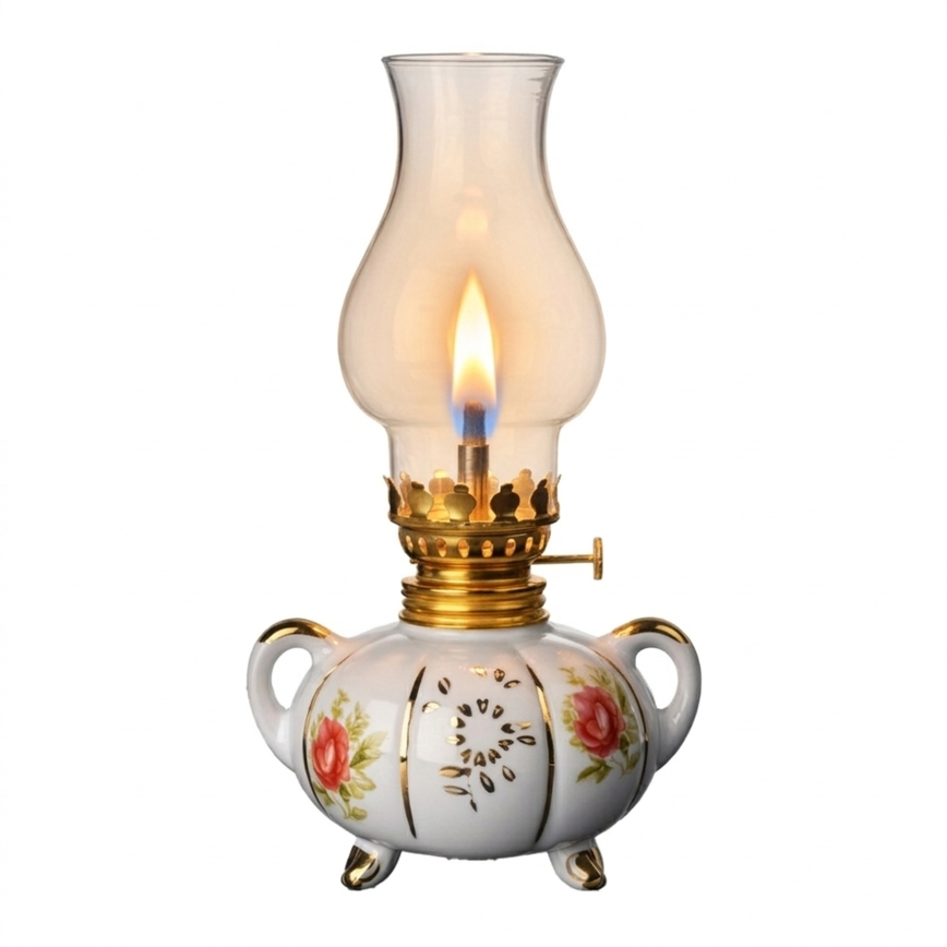 Brilagi - Lampe à pétrole MERLIN blanc/doré